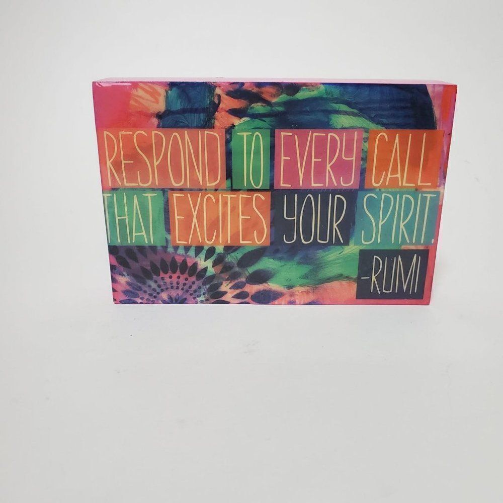 Rumi Inspirational MotivationalโQuote Multicolor DeskโBlock